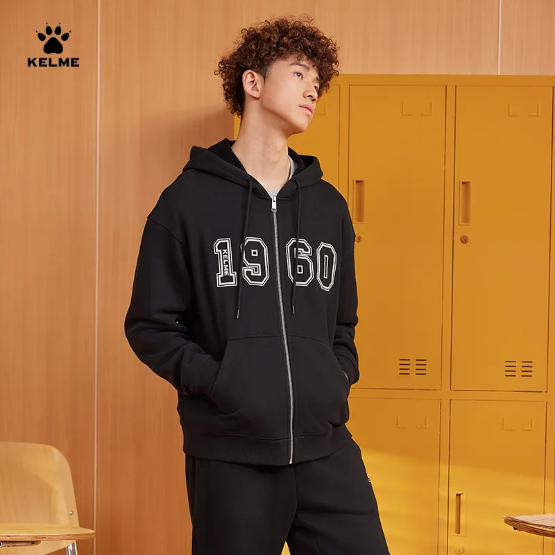 KELME Hooded Cardigan Coat Sweatshirt Unisex-14