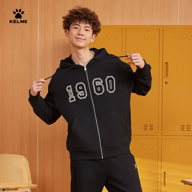 KELME Hooded Cardigan Coat Sweatshirt Unisex-13