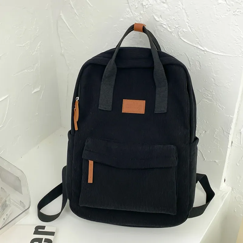 BSELEON Corduroy Backpack Unisex Multicolor-3