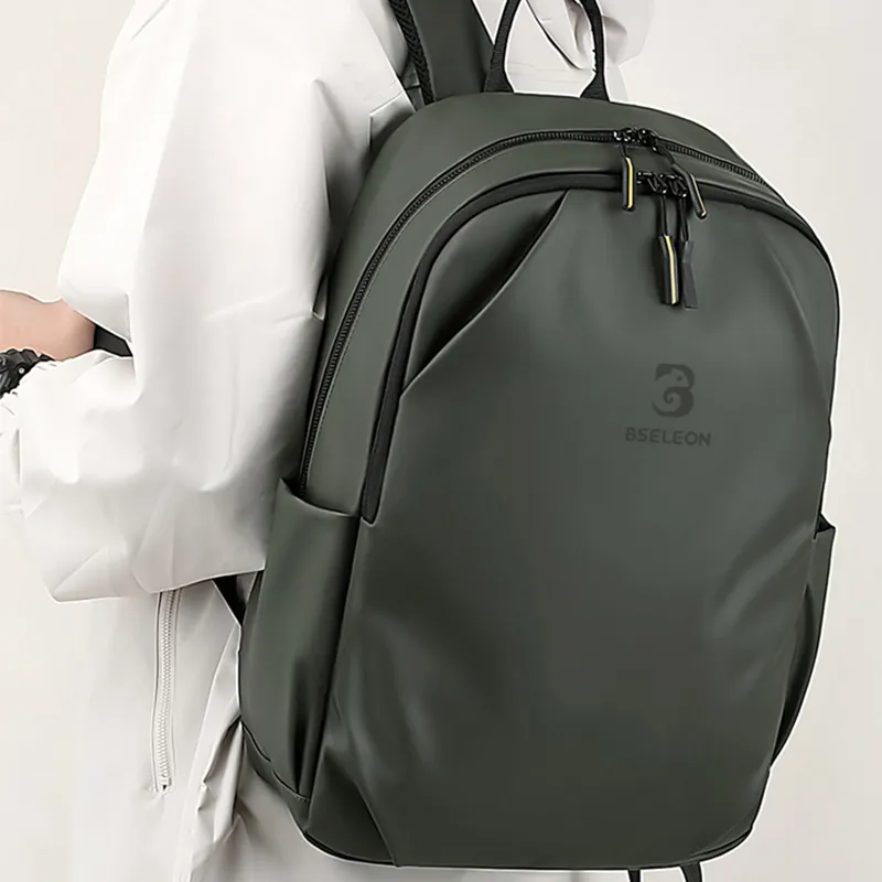 BSELEON Nylon Fabric Backpack Regular Unisex Black And White Graffiti-7