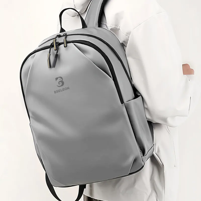 BSELEON Nylon Fabric Backpack Regular Unisex Black And White Graffiti-4
