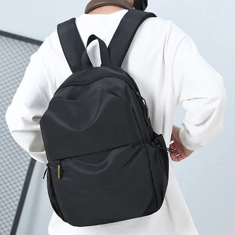 BSELEON Water-Resistant Fabric Backpack Unisex Gray Black Blue-6