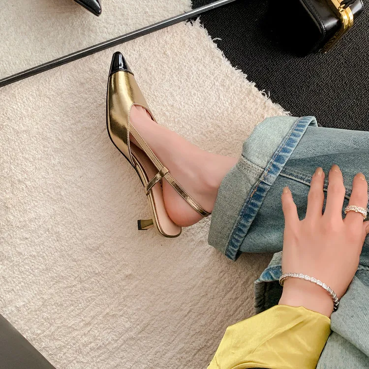 QUICHESHOES Slim Heel High Heels Women's-2