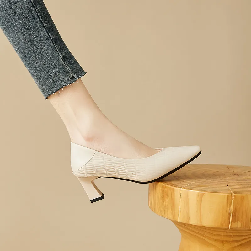 QUICHESHOES Chunky Heel High Heels 5.5cm Women's-5