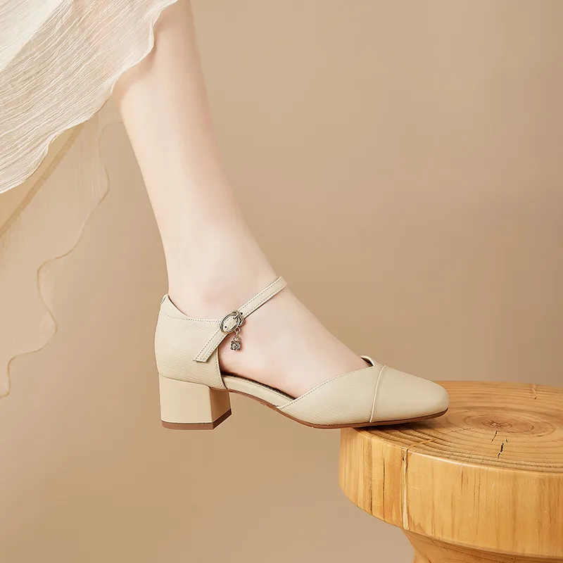 QUICHESHOES Chunky Heel High Heels 5.5cm Women's-5