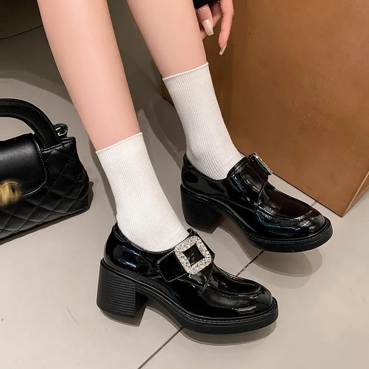 QUICHESHOES Loafers Women's Black-3