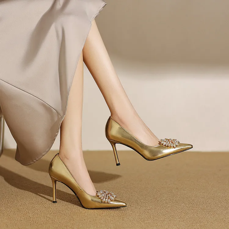 QUICHESHOES Slim Heel High Heels Women's-1