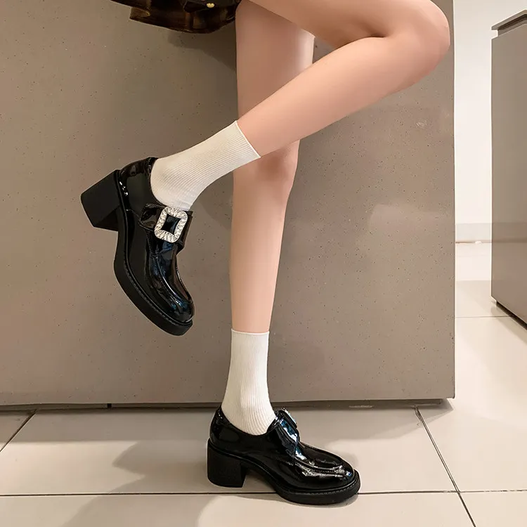 QUICHESHOES Loafers Women's Black-1