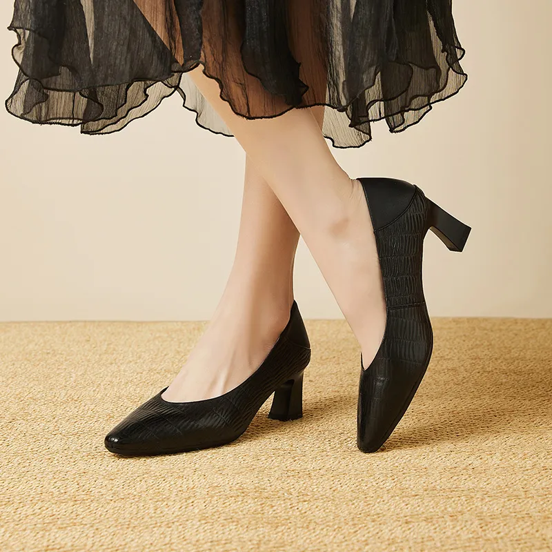 QUICHESHOES Chunky Heel High Heels 5.5cm Women's-18