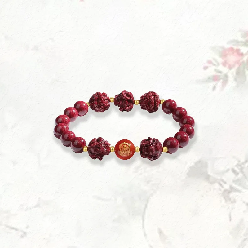 GIRATI Reconstructed Cinnabar Jade Bracelets Unisex-1
