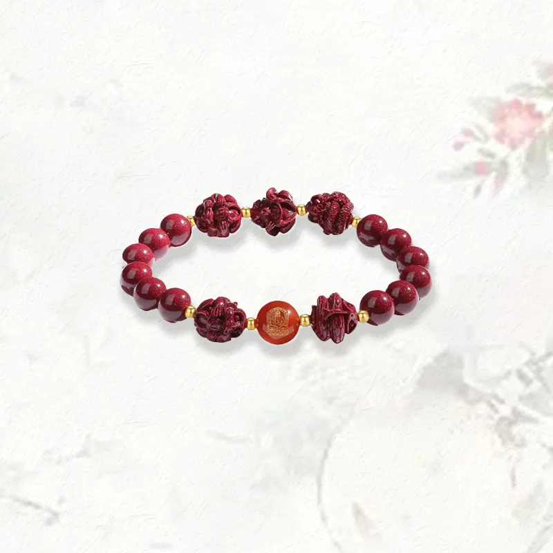 GIRATI Reconstructed Cinnabar Jade Bracelets Unisex-17