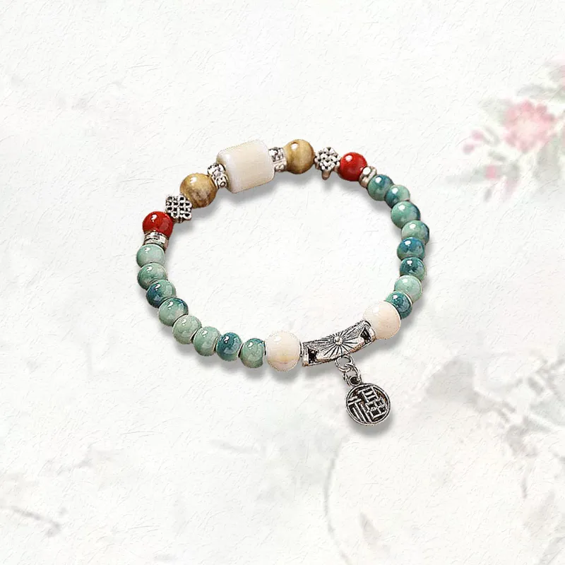 GIRATI Ceramic Bracelets Women's White/Green/Brown/Red-1