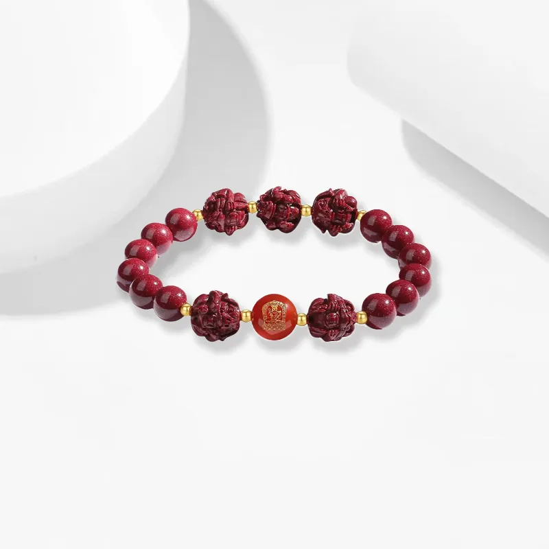 GIRATI Reconstructed Cinnabar Jade Bracelets Unisex-5