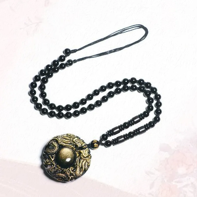GIRATI Obsidian Necklaces Unisex-7