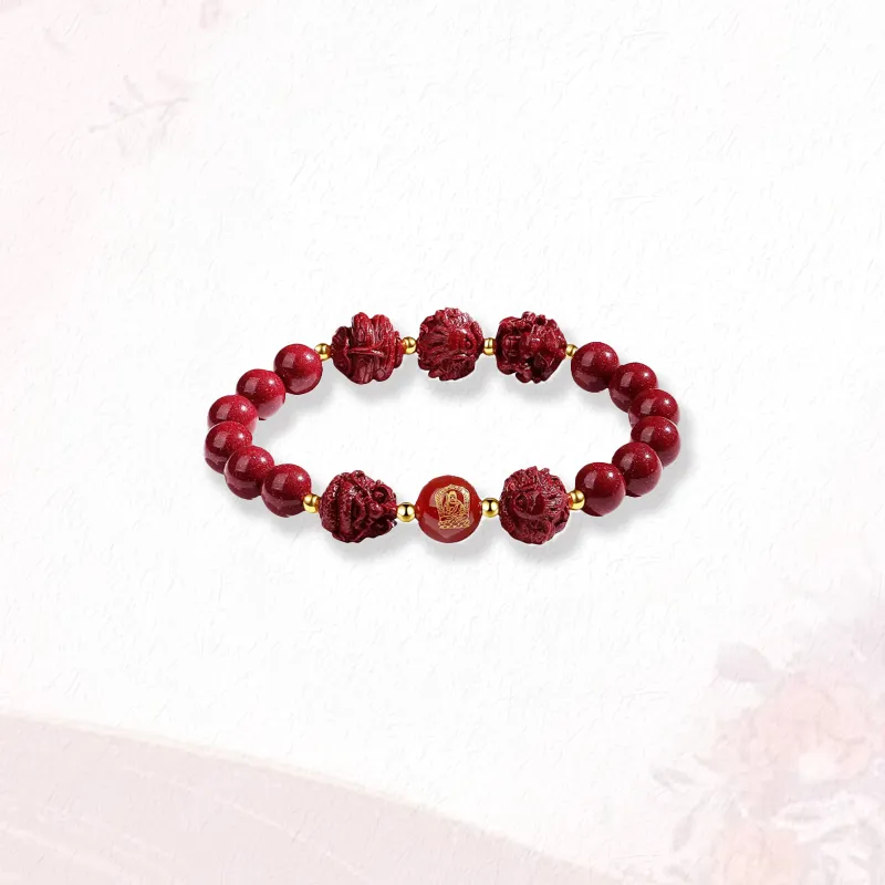 GIRATI Reconstructed Cinnabar Jade Bracelets Unisex-19