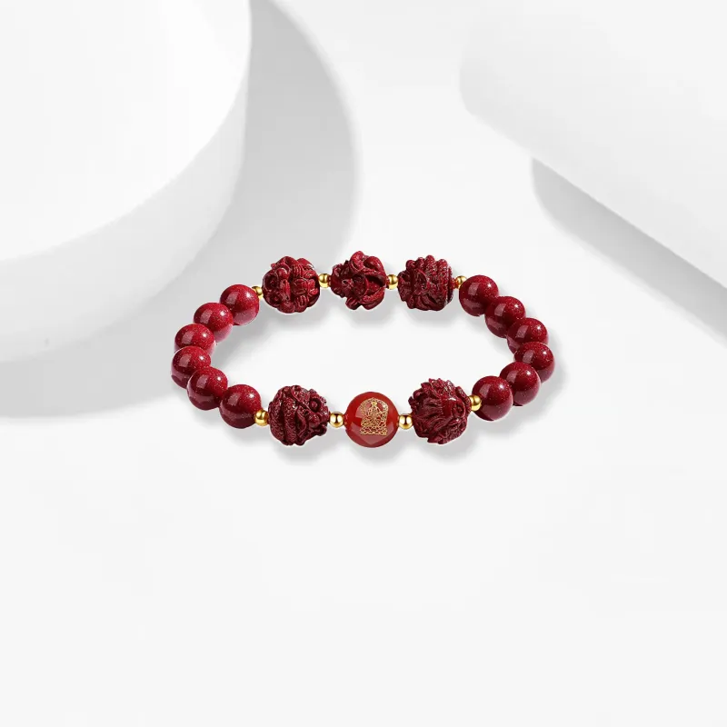 GIRATI Reconstructed Cinnabar Jade Bracelets Unisex-13