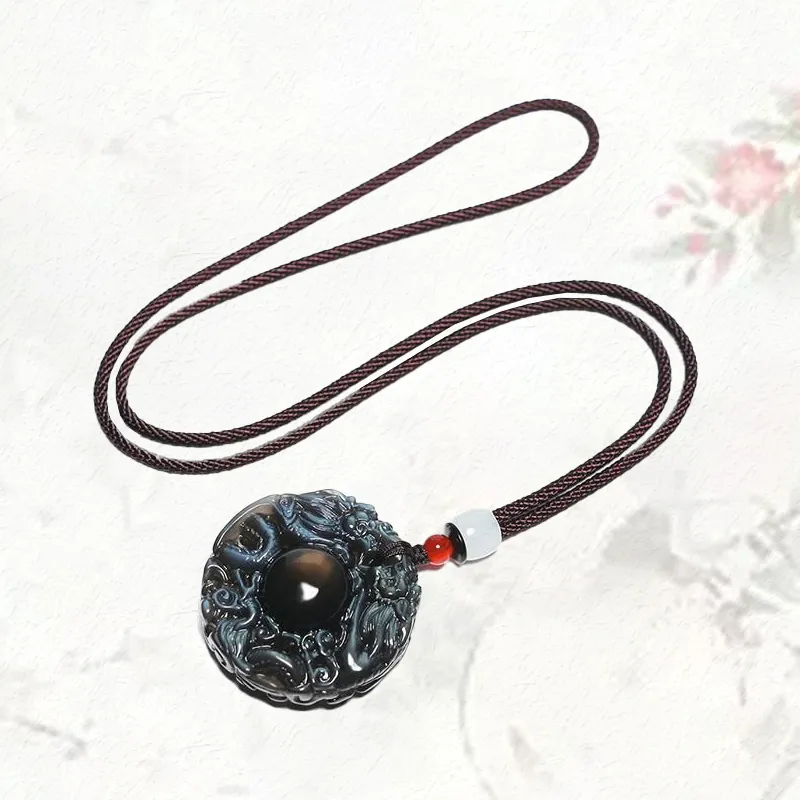 GIRATI Obsidian Necklaces Unisex-1