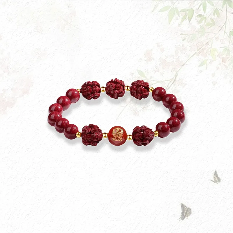 GIRATI Reconstructed Cinnabar Jade Bracelets Unisex-15