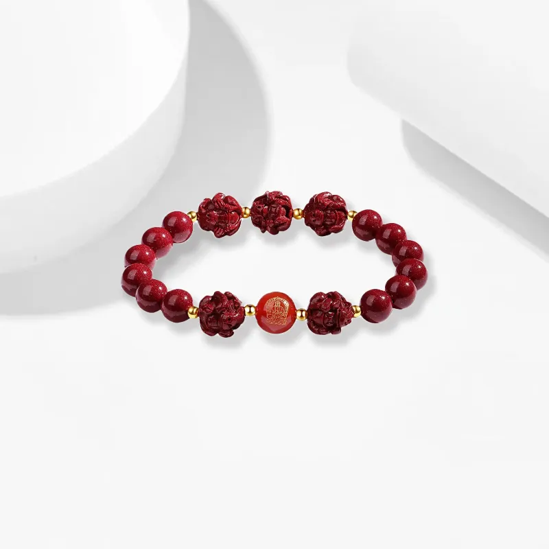 GIRATI Reconstructed Cinnabar Jade Bracelets Unisex-21