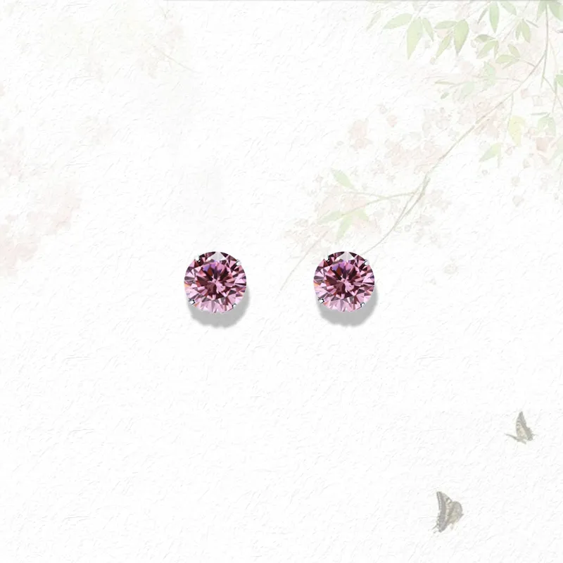 GIRATI 999 Silver Zircon Stud Earrings Women's-7