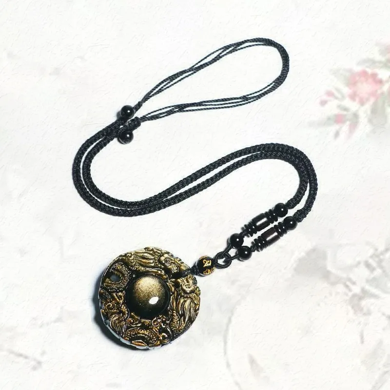 GIRATI Obsidian Necklaces Unisex-5
