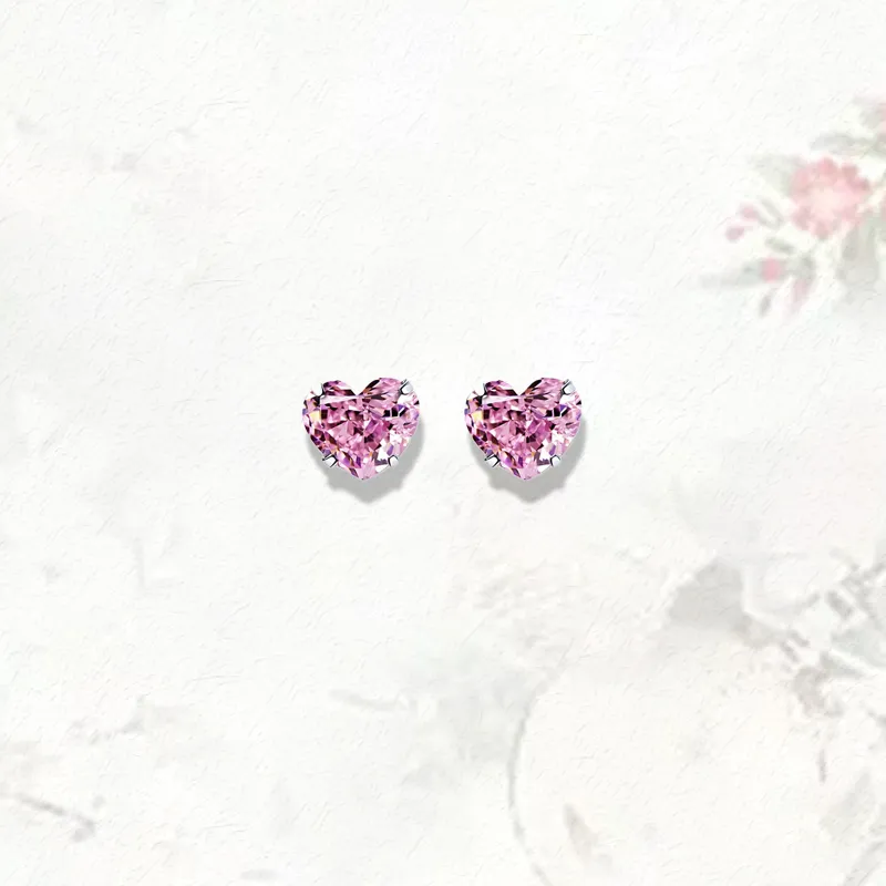 GIRATI 999 Silver Zircon Stud Earrings Women's-1