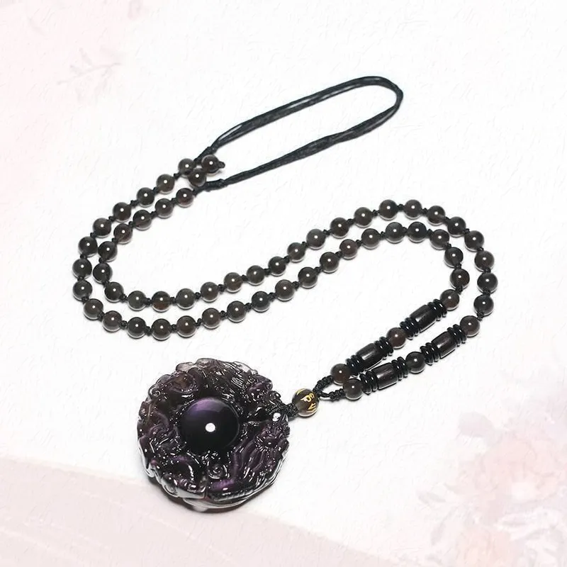 GIRATI Obsidian Necklaces Unisex-3