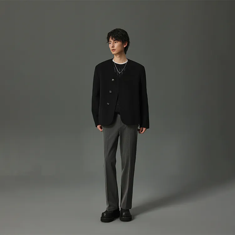 W2 Velvet feel Coat Men's Black-3