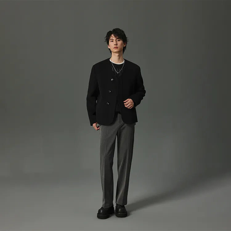 W2 Velvet feel Coat Men's Black-2