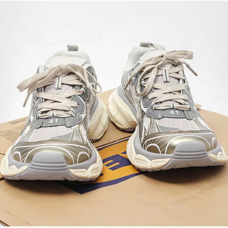 K WANG Anti Slip And Wear Resistant Height Increasing Low Top Chunky Sneakers Unisex-9