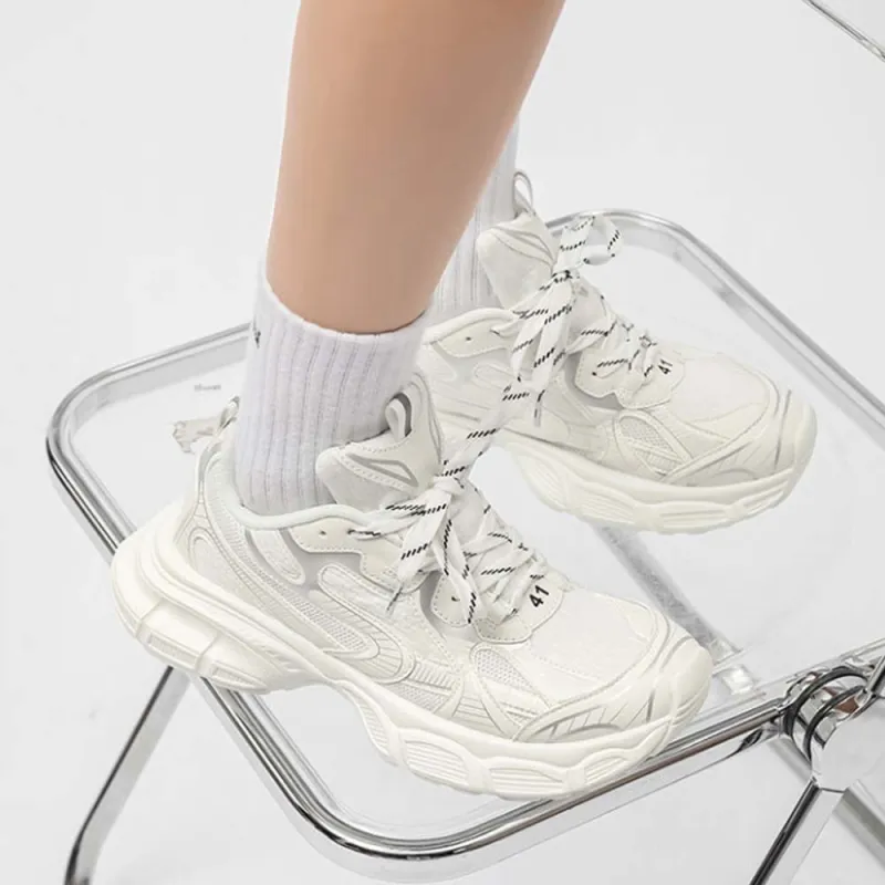 K WANG Anti Slip And Wear Resistant Height Increasing Low Top Chunky Sneakers Unisex-1