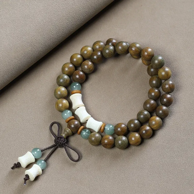 Yi Zhi Jing Green Sandalwood Bracelets Unisex-2