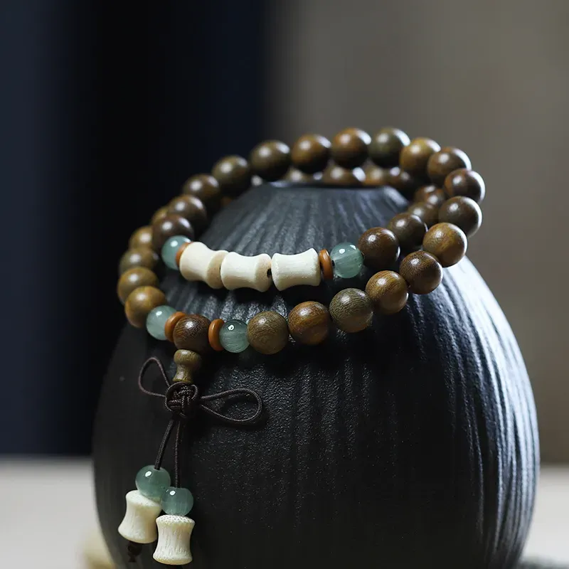 Yi Zhi Jing Green Sandalwood Bracelets Unisex-1