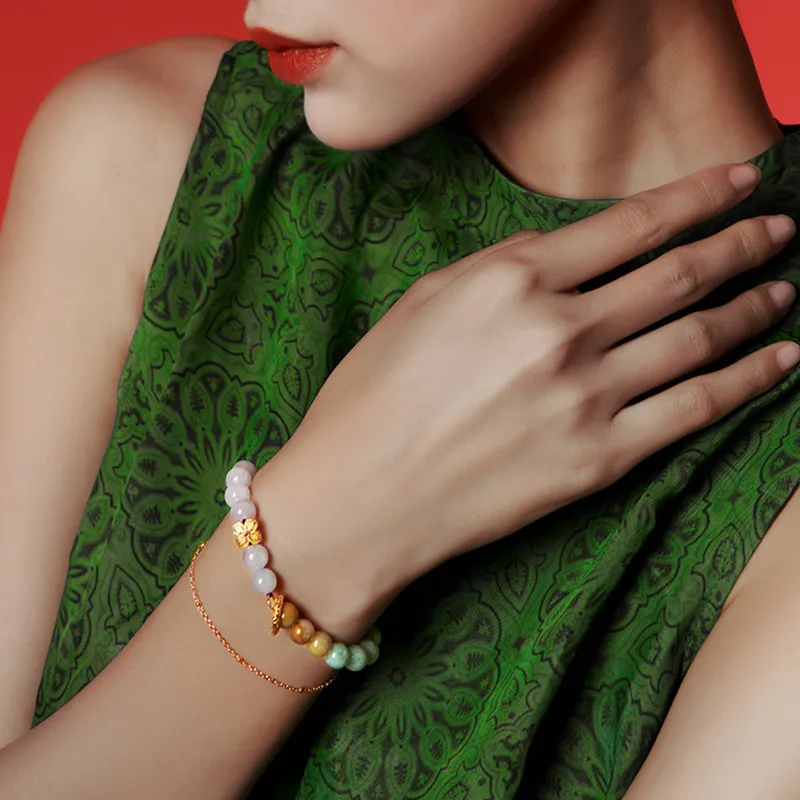 Yi Zhi Jing Glutinous Jade Jadeite Bracelets Women's-3