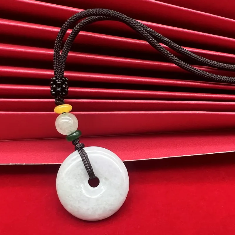 Yi Zhi Jing Bean Type Jadeite Pendants Unisex-3