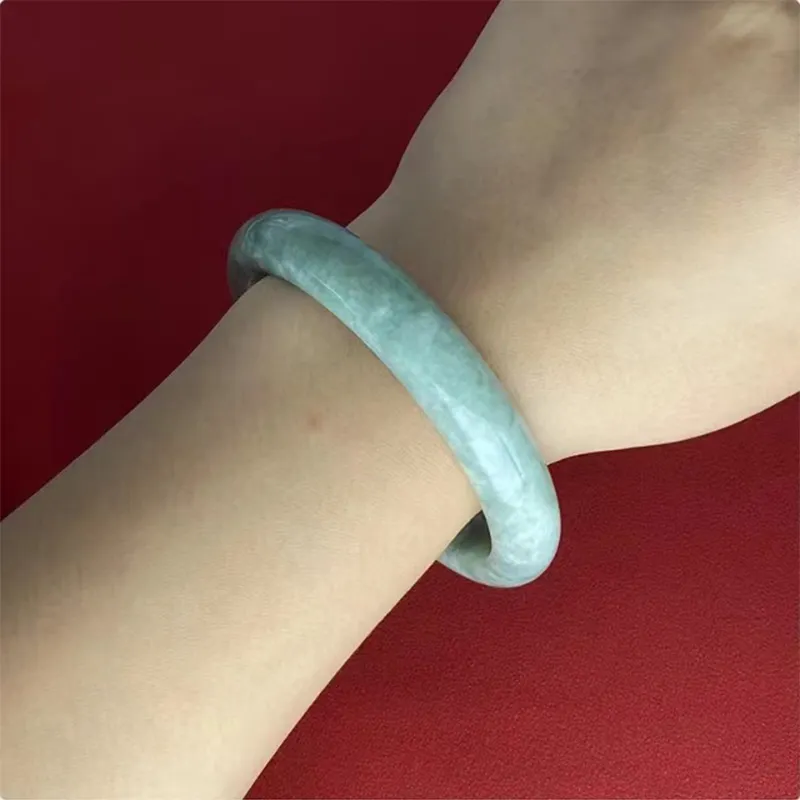 Yi Zhi Jing Bean Type Jadeite Bangles Women's-6