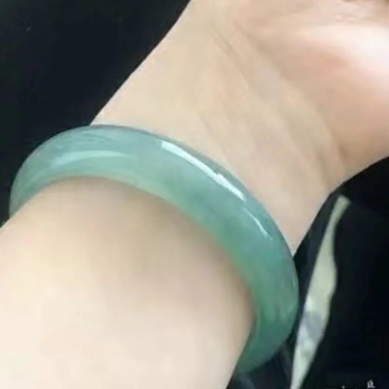 Yi Zhi Jing Bean Type Jadeite Bangles Women's-5