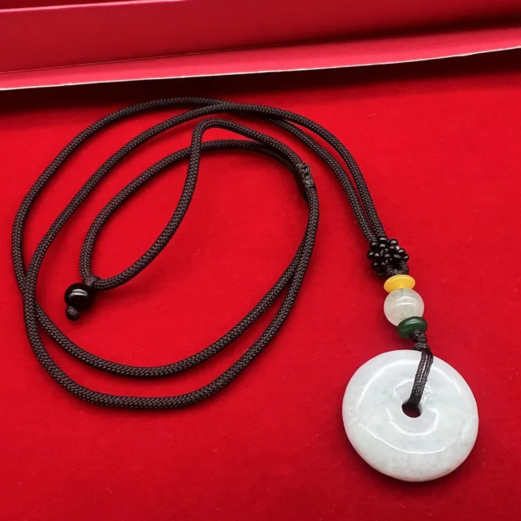 Yi Zhi Jing Bean Type Jadeite Pendants Unisex-2