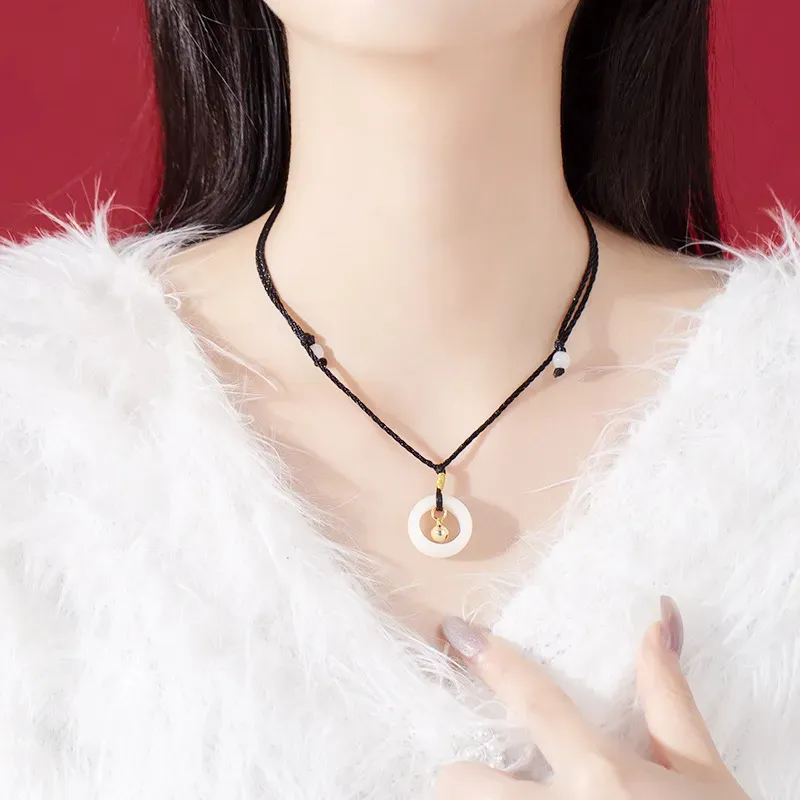 Yi Zhi Jing White Jade Bodhi Necklaces Women's-2