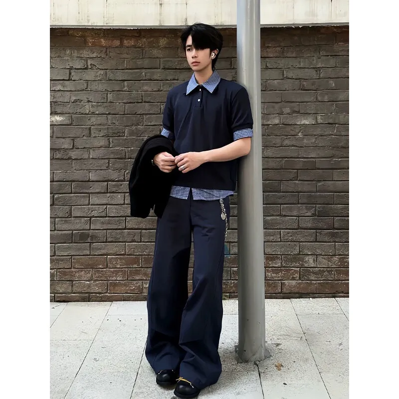 KLAMMKICKS Polo Shirts Unisex Navy Blue-5