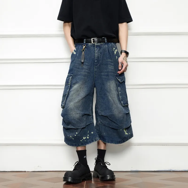 KLAMMKICKS Denim Shorts Unisex Navy Blue-2