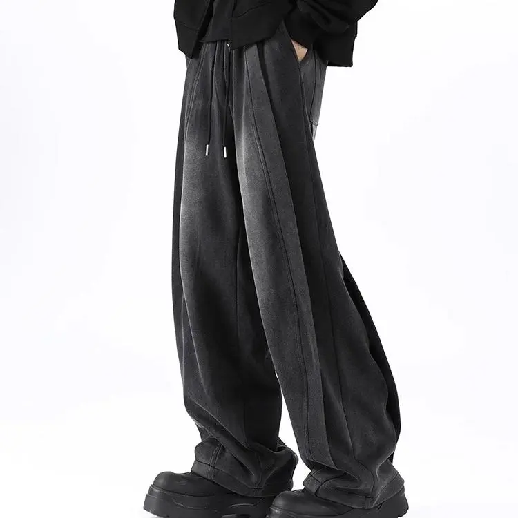 KLAMMKICKS Casual Pants Unisex Washed Black-5