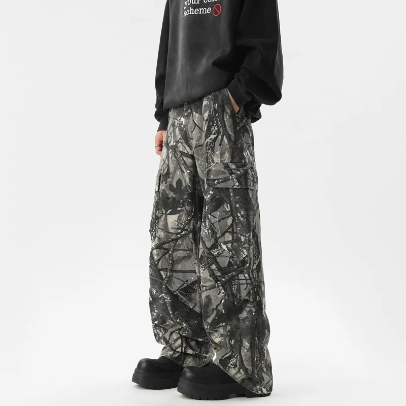 KLAMMKICKS Casual Pants Unisex Fallen Leaves Gray-2