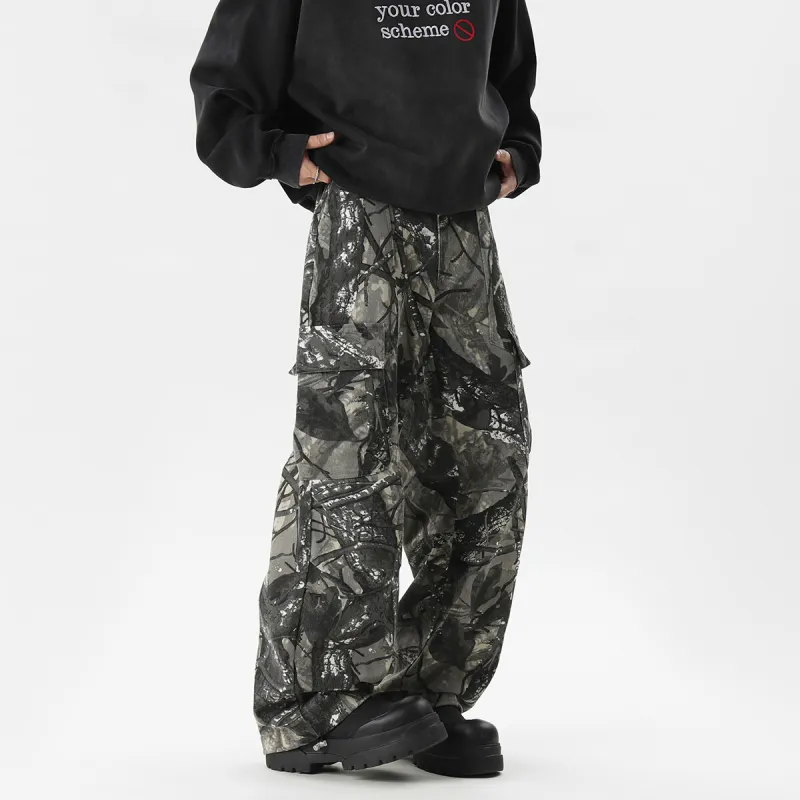 KLAMMKICKS Casual Pants Unisex Fallen Leaves Gray-3