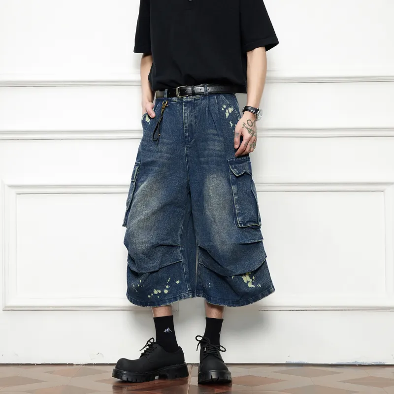 KLAMMKICKS Denim Shorts Unisex Navy Blue-4