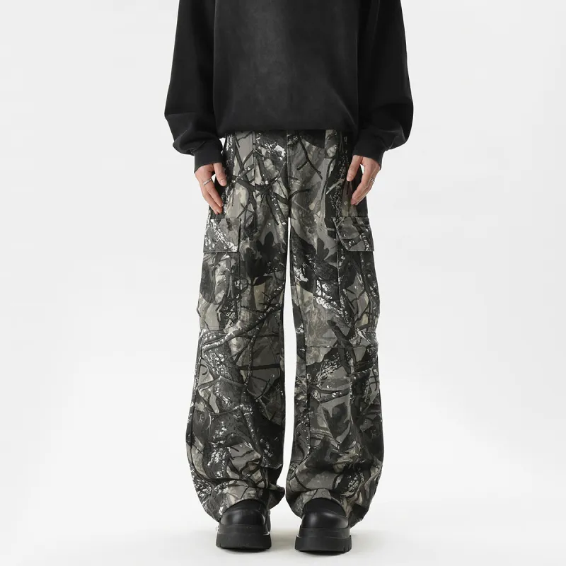 KLAMMKICKS Casual Pants Unisex Fallen Leaves Gray-1