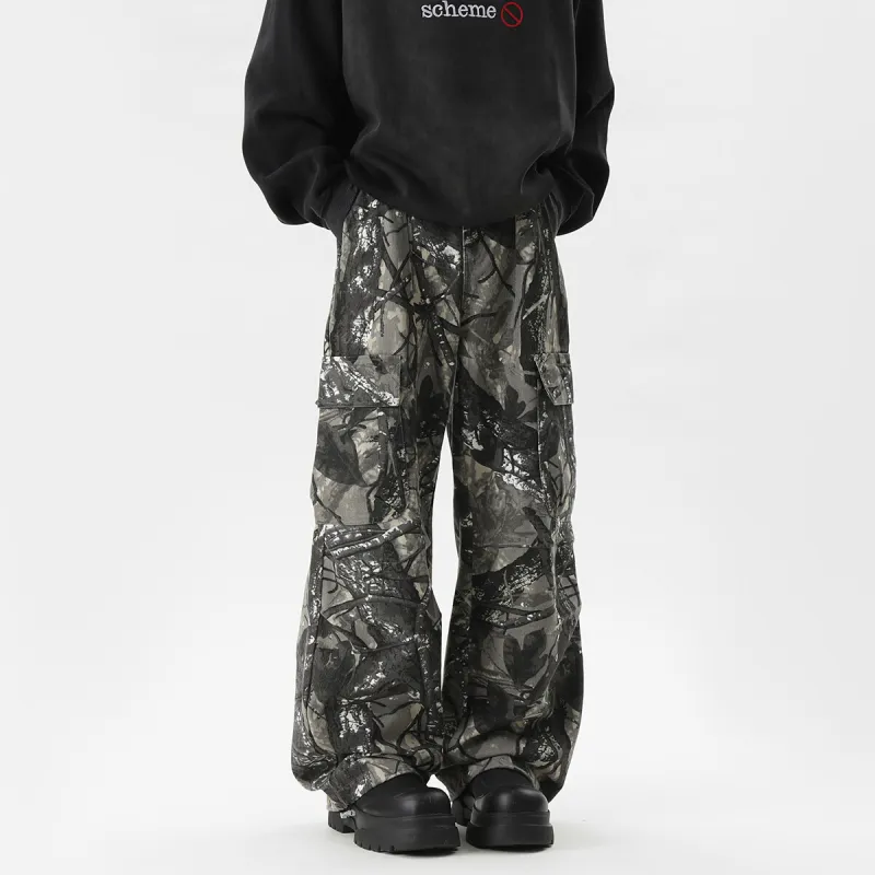KLAMMKICKS Casual Pants Unisex Fallen Leaves Gray-4