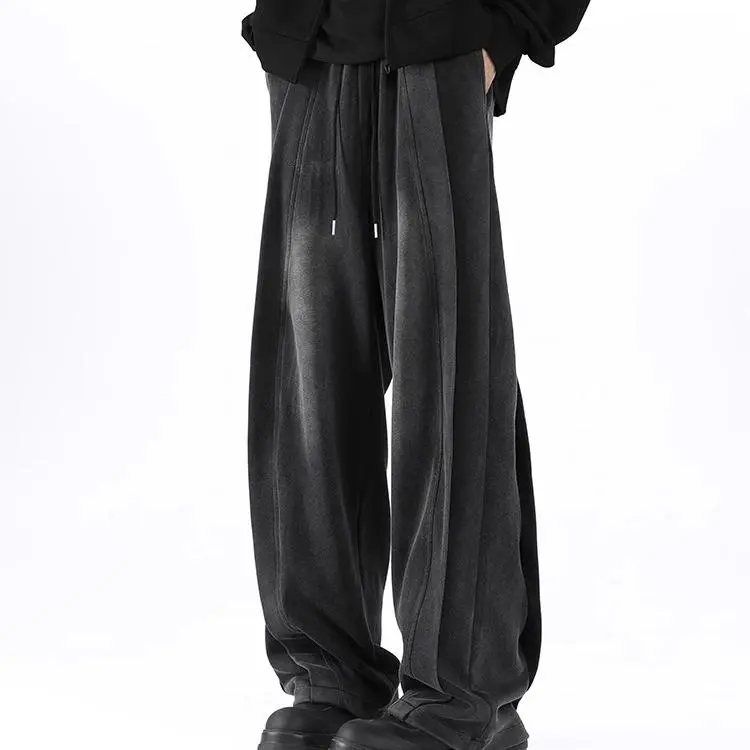 KLAMMKICKS Casual Pants Unisex Washed Black-2