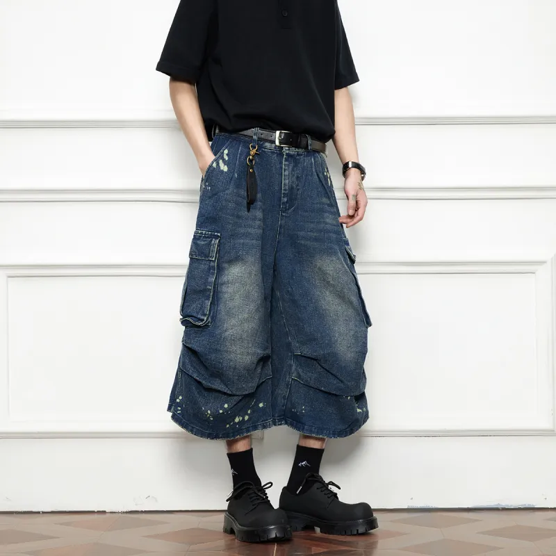 KLAMMKICKS Denim Shorts Unisex Navy Blue-3
