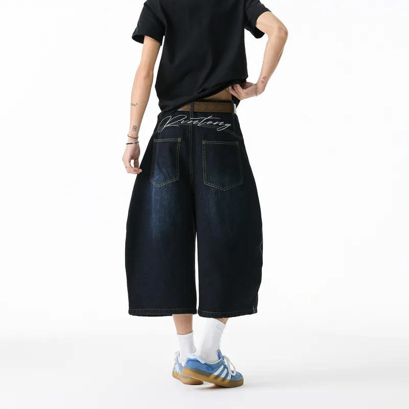 KLAMMKICKS Denim Shorts Unisex Navy Blue-1